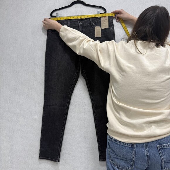 Levis 311 Shaping Skinny Jeans Womens 34 Black Dark Wash Stretch Denim Mid Rise - Picture 5 of 12